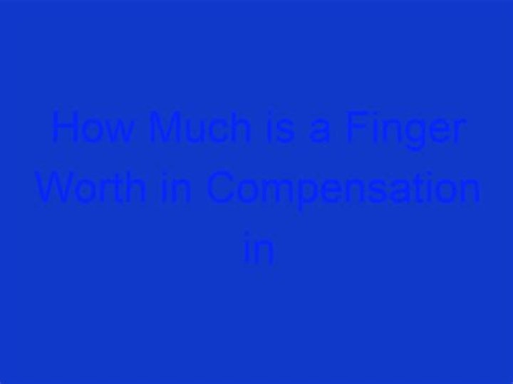 How much is a finger worth in compensation in South Africa?